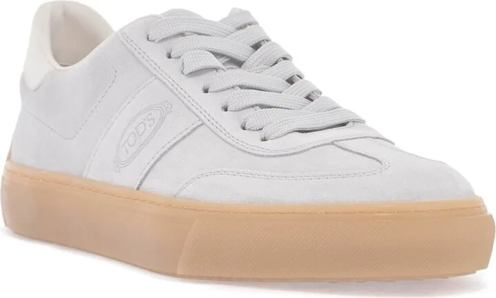 TOD'S light grey suede casual lace-up shoes for men - Image 4