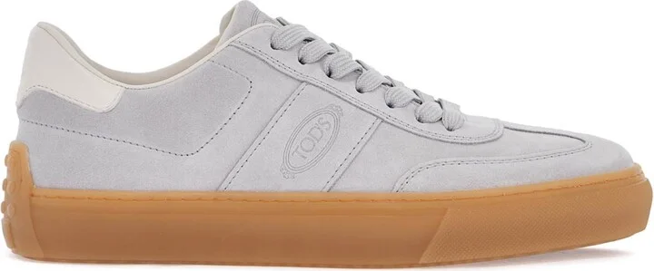 TOD'S light grey suede casual lace-up shoes for men