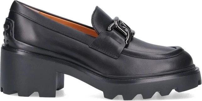 Tod's Logo-Buckle Almond Toe Loafers