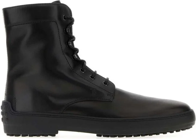 Tod's Logo Embossed Lace-Up Boots