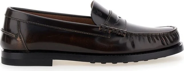 Tod's Logo Embossed Penny Loafers