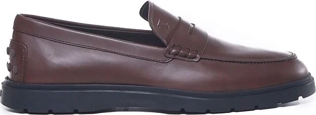 Tod's Logo Embossed Penny Loafers