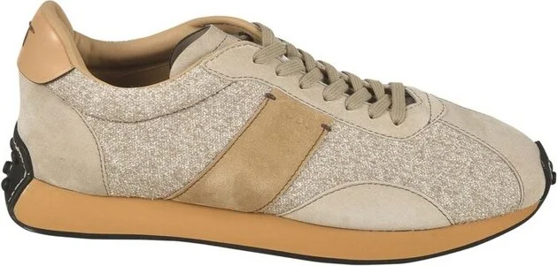 Tod's Logo Embroidered Panelled Sneakers
