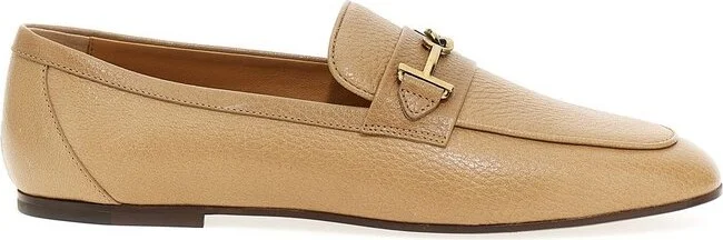Tod's Logo Plaque Almond Toe Loafers