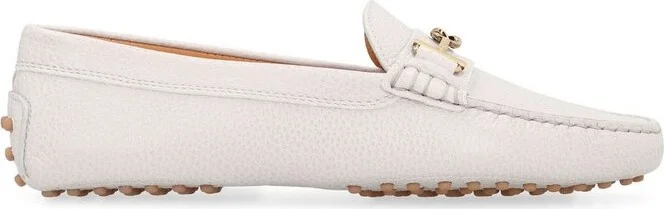 Tod's Logo Plaque Round Toe Loafers