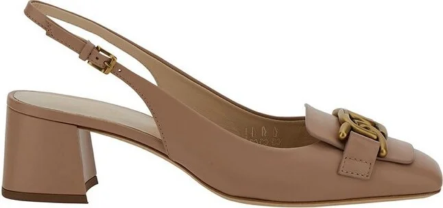 Tod's Logo Plaque Slingback Pumps