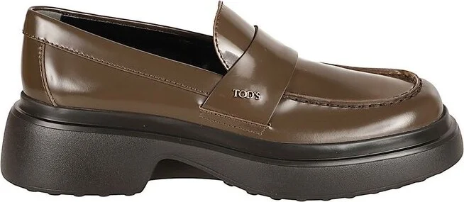 Tod's Logo Plaque Slip-On Loafers