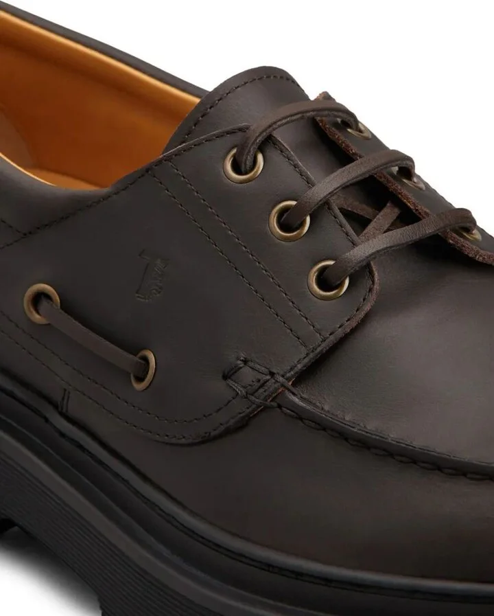 Tod'S Lug Sole Leather Boat Shoes - Image 3