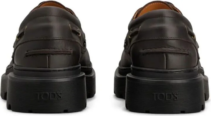 Tod'S Lug Sole Leather Boat Shoes - Image 5