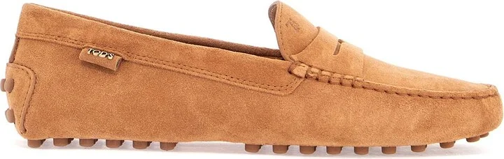 TOD'S men's suede leather loafers in cognac