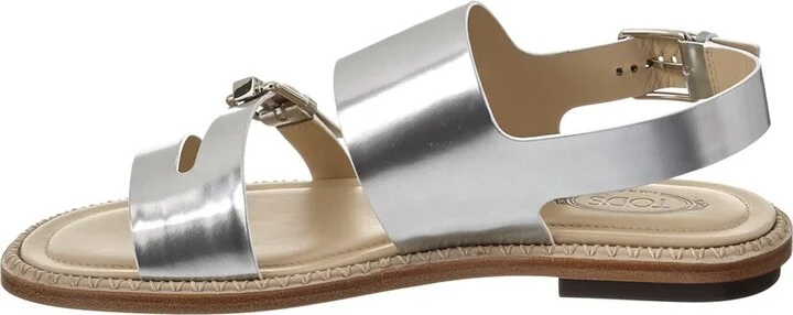 Tods Metallic Leather Sandal - Image 2