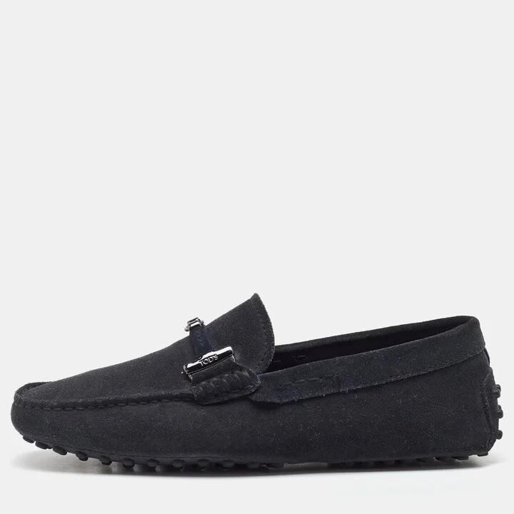 Tod's Midnight Blue Suede Slip On Loafers Size 38.5