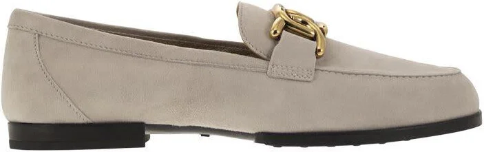 Tod'S Moccasin In Nubuck With Metal Chain