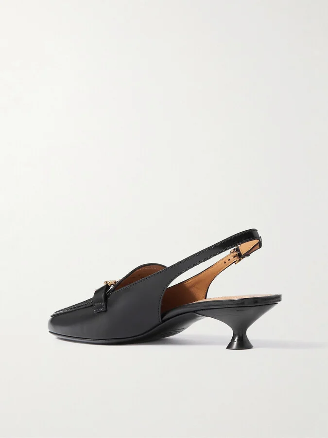 Tod's - Morsetto Embellished Patent-leather Slingback Pumps - Black - Image 3