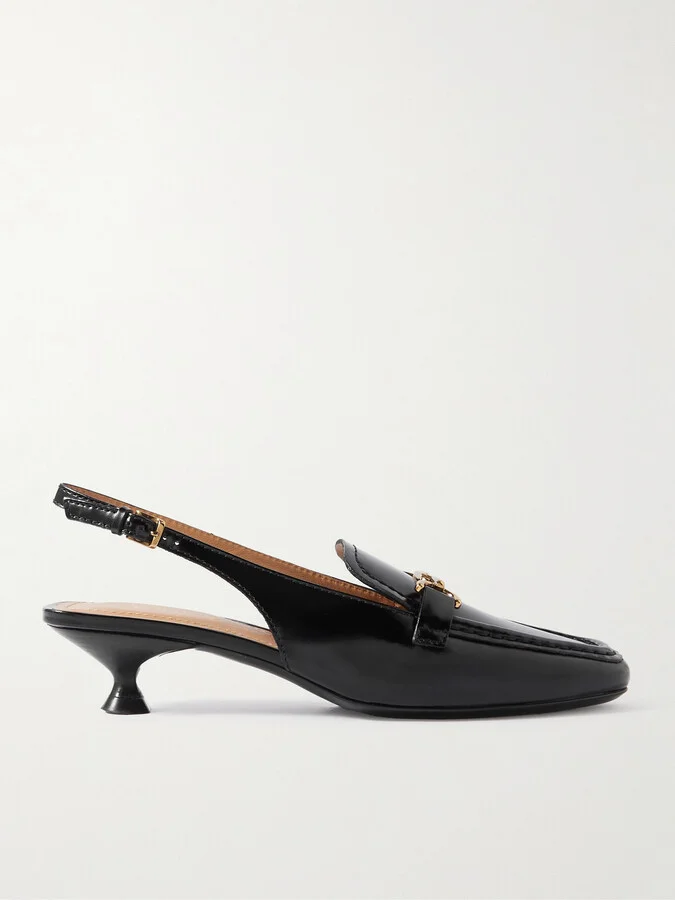 Tod's - Morsetto Embellished Patent-leather Slingback Pumps - Black