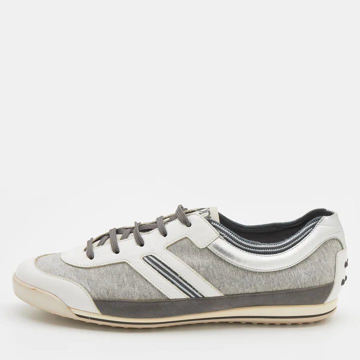 Tod's Multicolor Fabric/Leather and Suede Low Top Sneakers Size 38.5