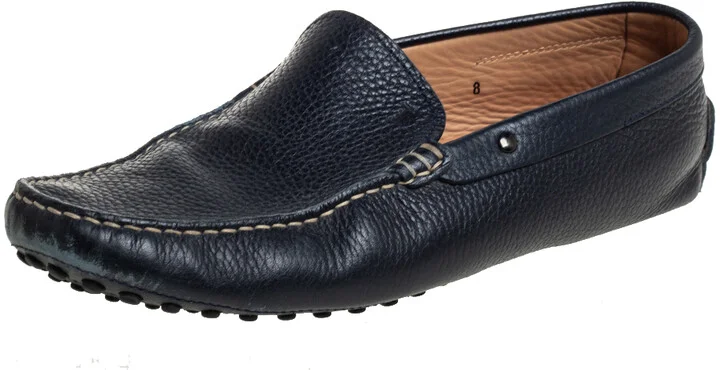Tod's Navy Blue Leather Slip On Loafer Size 42