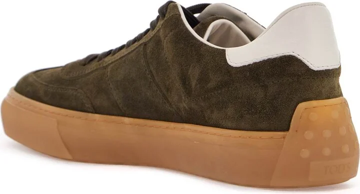 TOD'S olive green suede lace-up shoes with non-slip sole - Image 2