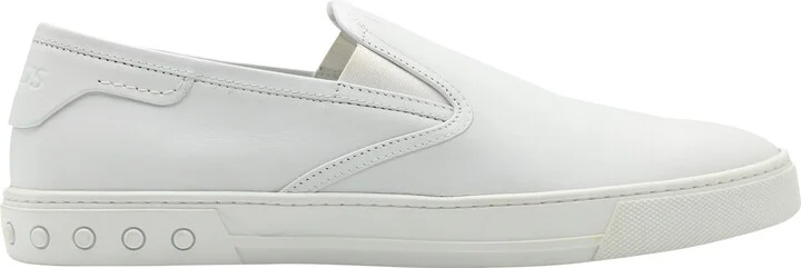 Tods Pantofola Slip-on Loafers in White Leather