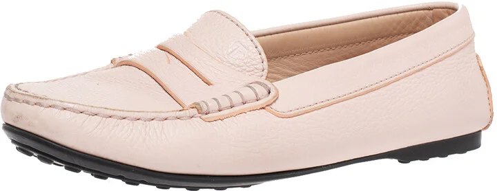 Tod's Pink Leather Penny Loafers Size 35.5