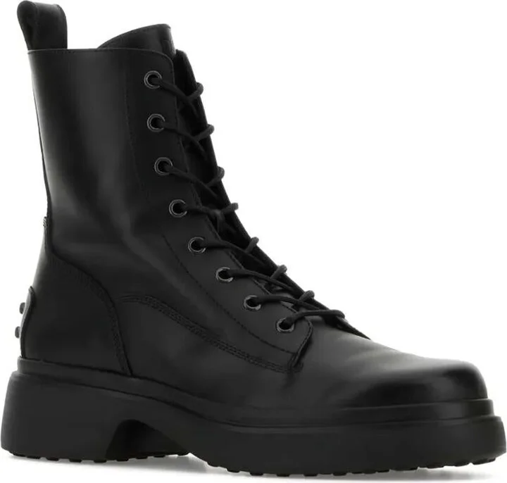 Tod'S Platform Leather Combat Boots Shoes - Image 2