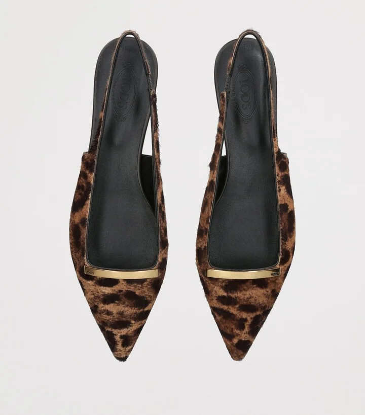 Tod's Pony Fur Barretta Cuoio Slingbacks - Image 4