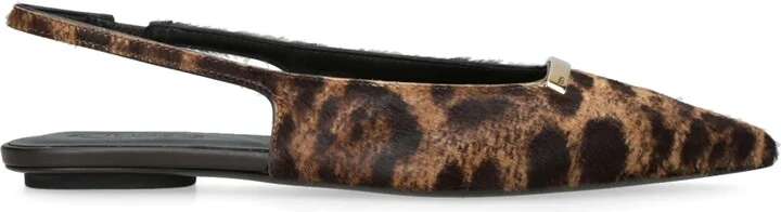Tod's Pony Fur Barretta Cuoio Slingbacks