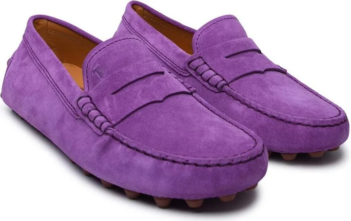 Tod'S Purple Suede Loafers - Image 2