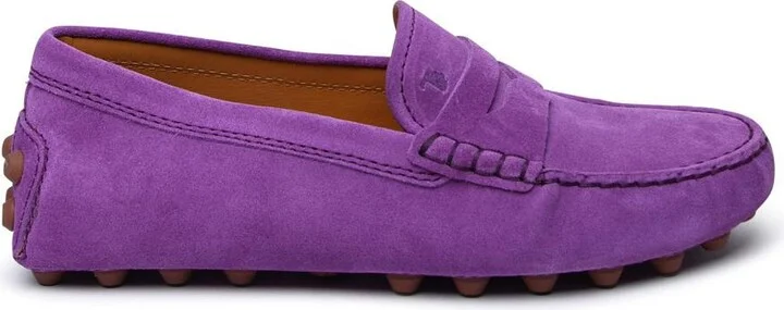 Tod'S Purple Suede Loafers
