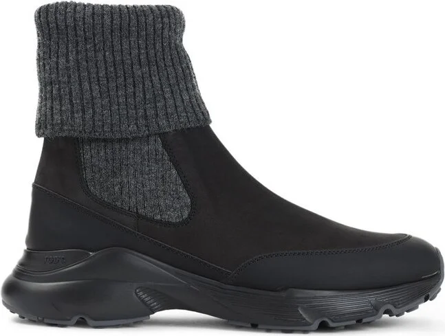 Tod's Round-Toe Knitted Ankle Boots