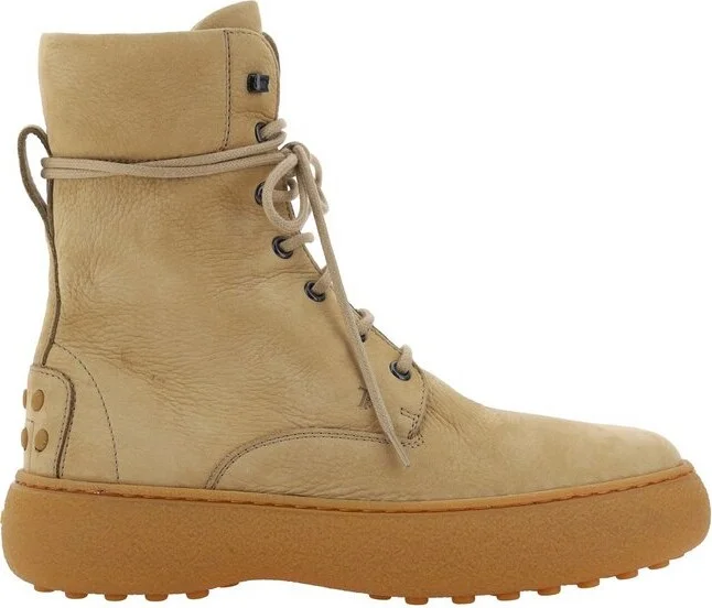 Tod's Round Toe Lace-Up Ankle Boots