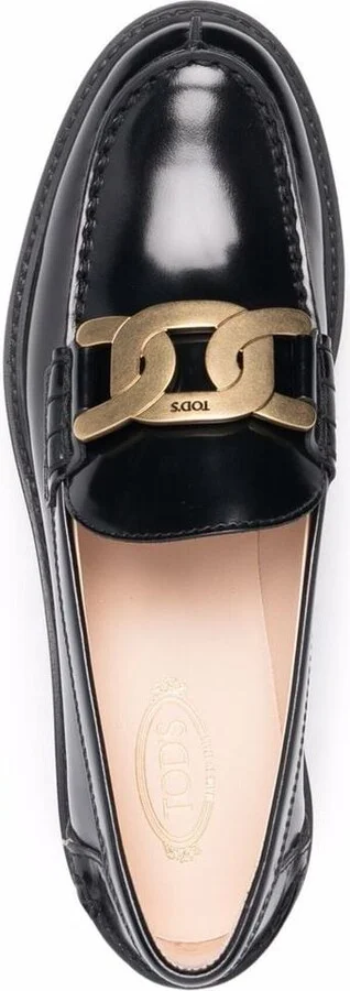 Tod'S Shiny Finish Leather Loafers Shoes - Image 4
