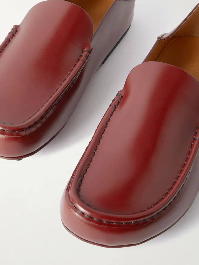 Tod's - Slipper Collapsible-heel Glossed-leather Loafers - Burgundy - Image 4