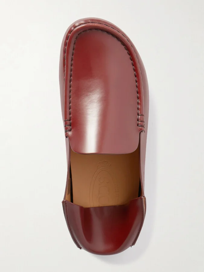 Tod's - Slipper Collapsible-heel Glossed-leather Loafers - Burgundy - Image 5