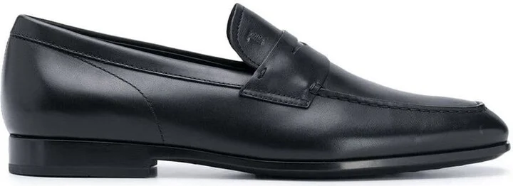 Tod'S Smooth Leather Penny Loafers With Embossed Rubber Pebbles Shoes