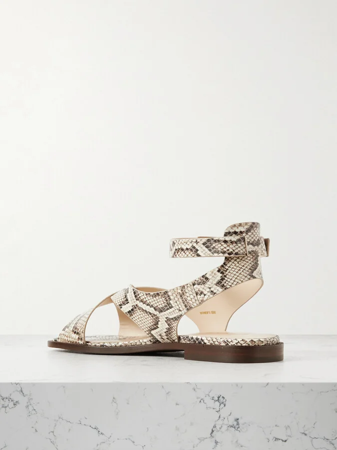 Tod's - Snake-effect Leather Sandals - Animal print - Image 3