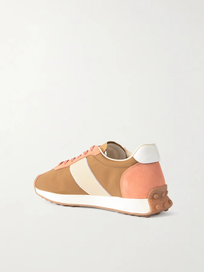 Tod's - Sportivo Active Leather And Suede-trimmed Shell Sneakers - Brown - Image 3