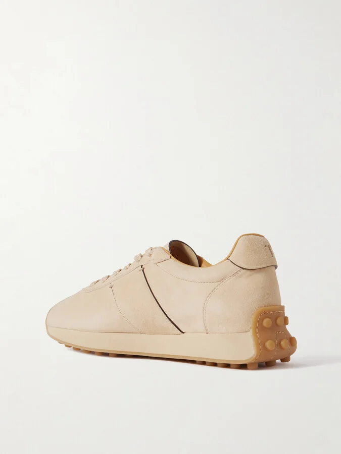 Tod's - Sportivo Active Leather-trimmed Suede Sneakers - Brown - Image 3