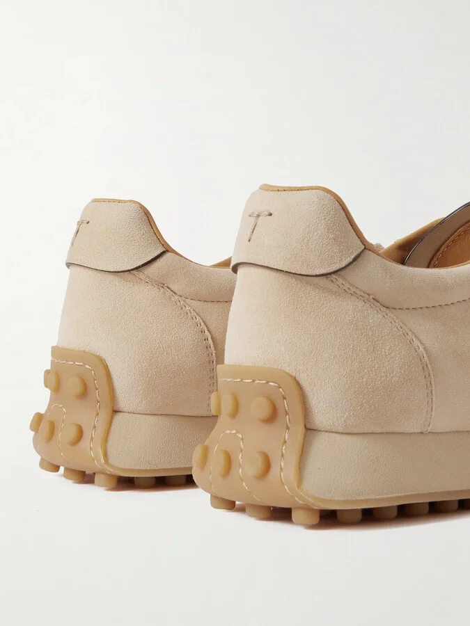 Tod's - Sportivo Active Leather-trimmed Suede Sneakers - Brown - Image 4