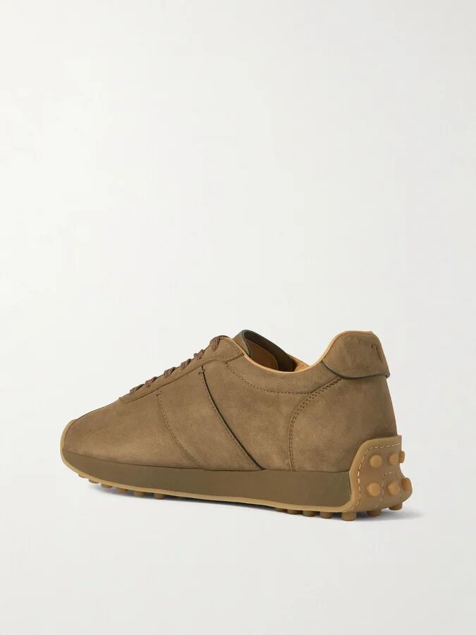 Tod's - Sportivo Active Leather-trimmed Suede Sneakers - Brown - Image 3