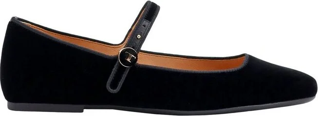 Tod's Square-Toe Velvet Ballerina Shoes