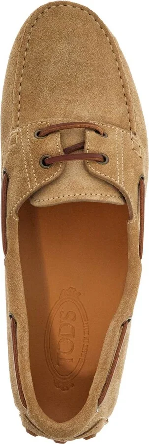 TOD'S suede biscuit leather loafers with rubber sole - Image 3