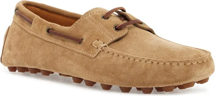 TOD'S suede biscuit leather loafers with rubber sole - Image 4