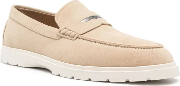 Tod'S Suede Calf Leather Loafer In Beige - Image 3