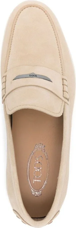 Tod'S Suede Calf Leather Loafer In Beige - Image 4