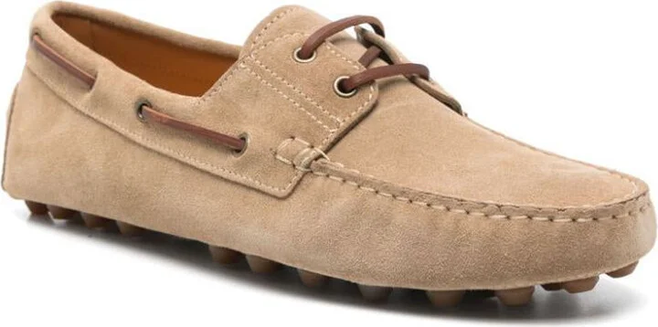 Tod'S Suede Gommino Bubble Lace-Up Boat Loafers Shoes - Image 2