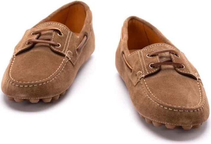 Tod'S Suede Gommino Bubble Lace-Up Boat Loafers Shoes - Image 2