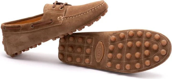 Tod'S Suede Gommino Bubble Lace-Up Boat Loafers Shoes - Image 5