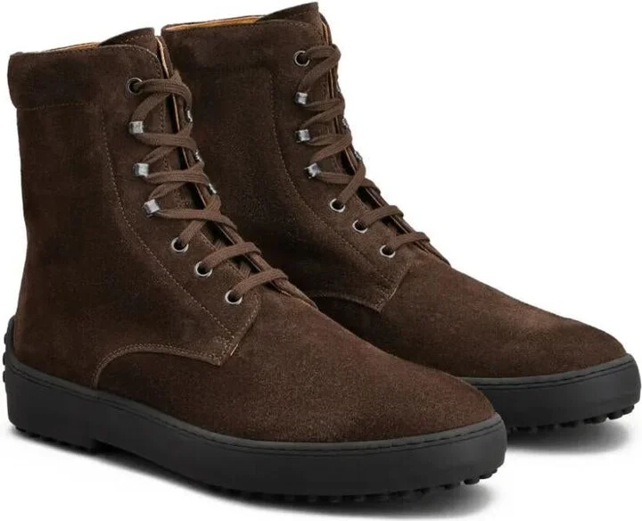 Tod'S Suede Gommino Combat Boots Shoes - Image 2