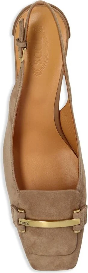 Tod'S Suede Leather Slingback Pumps - Image 4
